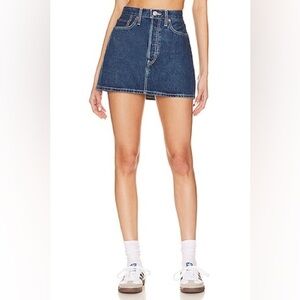 RE/DONE Originals 90s Mini Skirt in Iron Blue Denim Women Size 25 NWT $250 MSRP